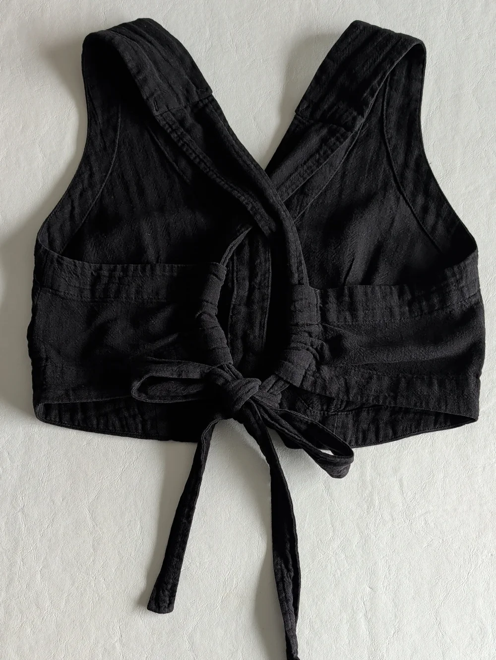 Free People Give Me Good Times Linen Blend Black Vest Women's Size XS